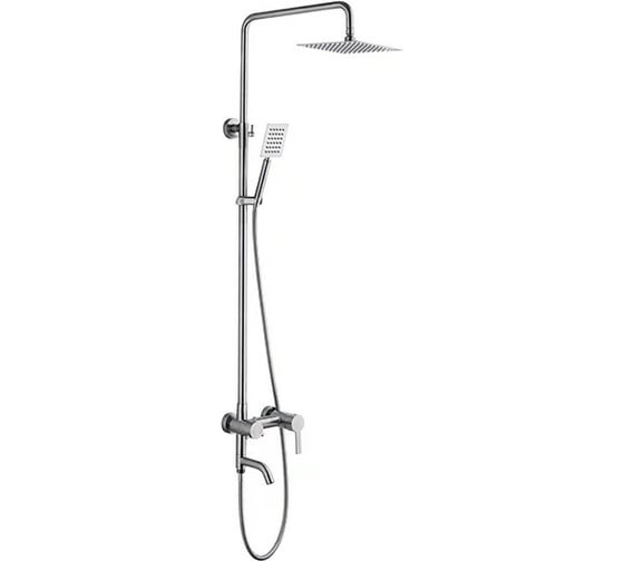 Изображение товара Душевая система LEDEME картридж 35 мм, с тропическим душем, нержавеющий корпус матовый, лейка пластик, хром L72401 65822