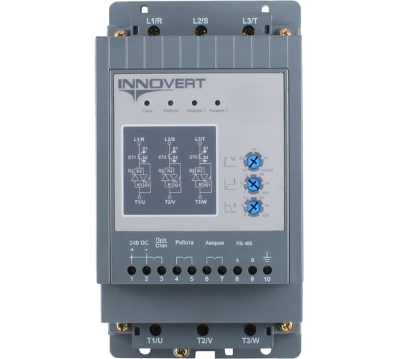 Изображение товара Устройство плавного пуска INNOVERT номинальный ток 15 а, питание управления 24в dc, rs-485 SSD752D43E