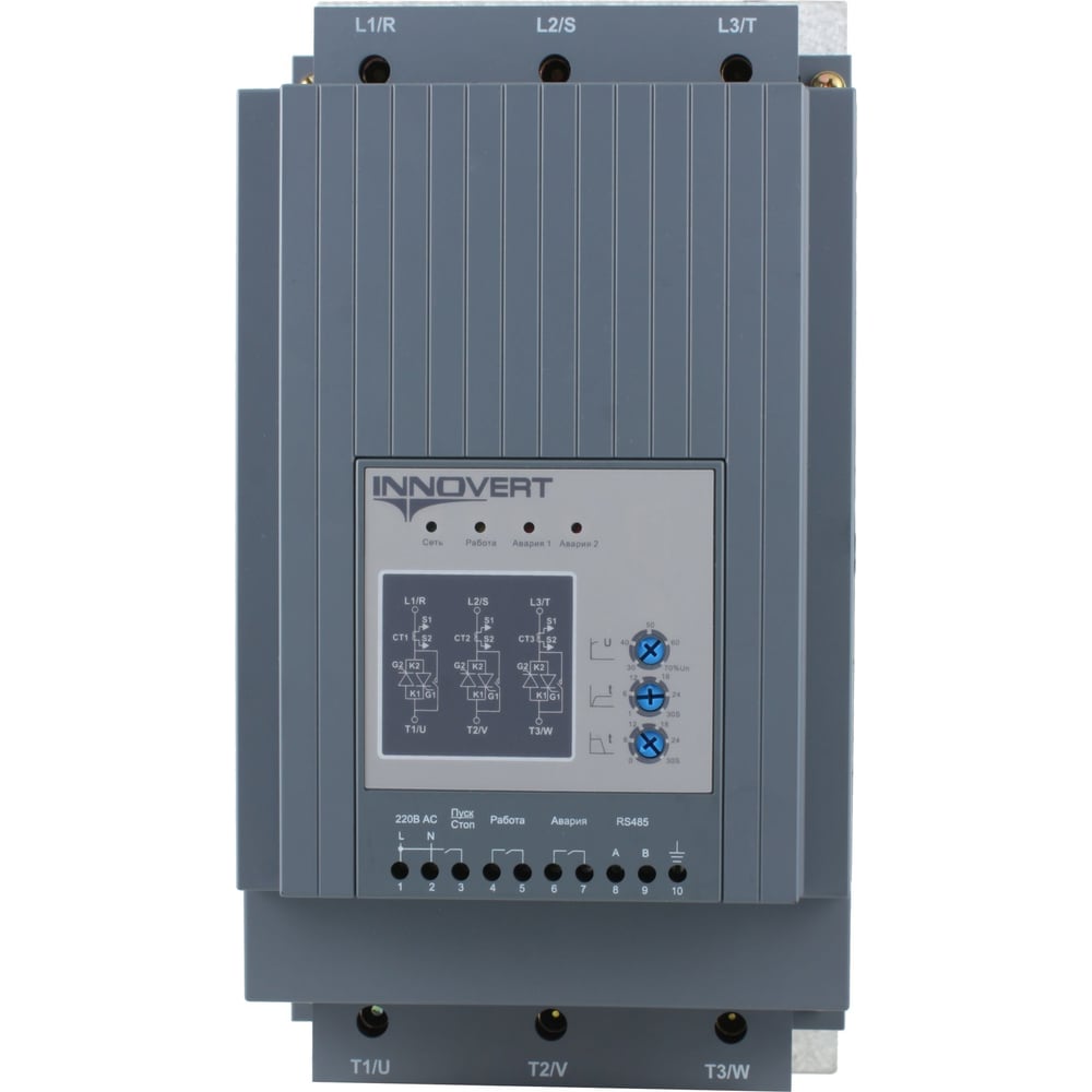 Изображение товара Устройство плавного пуска INNOVERT номинальный ток 150 а, питание управления 220в ac, rs-485 SSD753A43E