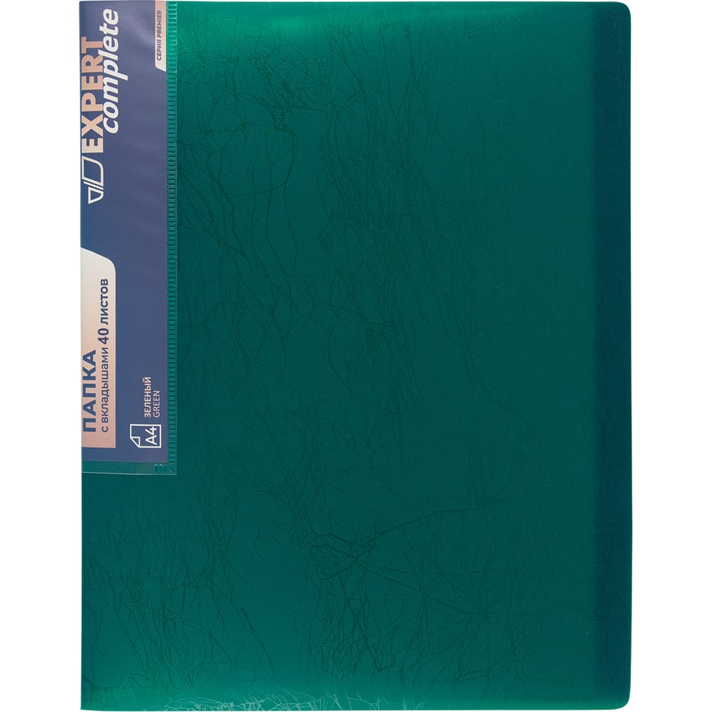 Изображение товара Папка с файлами-вкладышами Expert Complete Premier 6 шт, A4, 40 мкм, волокно, зеленая