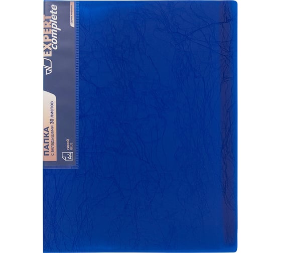 Изображение товара Папка с файлами-вкладышами Expert Complete Premier 6 шт., по 30 л, A4, 40 мкм, 600 мкм, 20 мм, волокно, синий new 722192