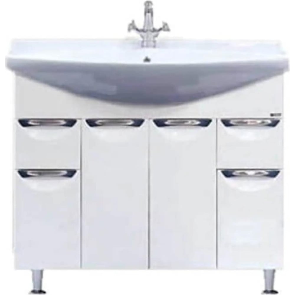 Изображение товара Тумба с раковиной Misty орхидея 105 белая современная мебель для ванной