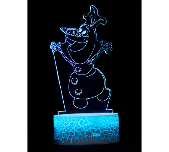 Изображение товара Светодиодный ночник 3d светильник PALMEXX led rgb 7 цветов (снеговик олаф) PX/LAMP-007