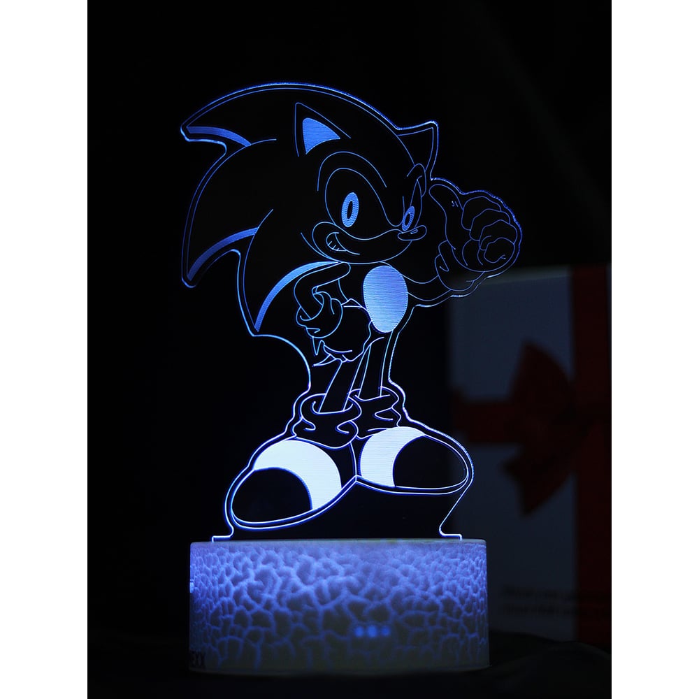 Изображение товара Светодиодный ночник 3d светильник PALMEXX RGB соник 7 цветов настольный