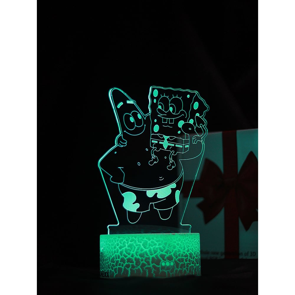 Изображение товара Светодиодный ночник 3D Спанч Боб и Патрик PALMEXX RGB 7 цветов