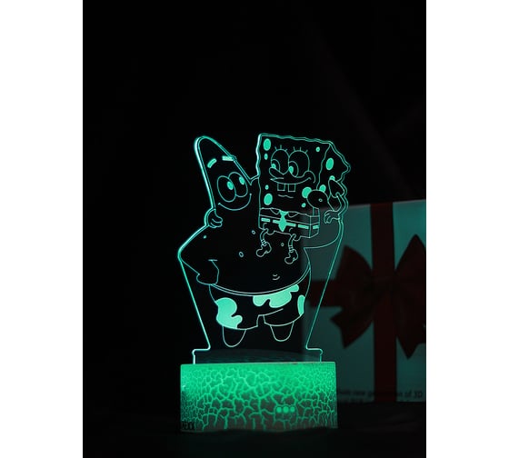 Изображение товара Светодиодный ночник 3d светильник PALMEXX led rgb 7 цветов (спанч боб и патрик) PX/LAMP-003