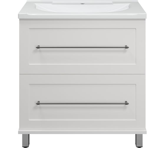 Изображение товара Тумба с раковиной Misty марта 80, напольная, белая глянец УТ000013291