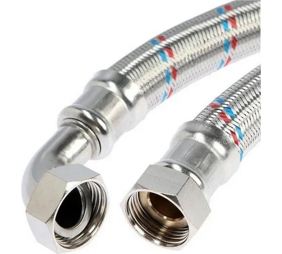 Изображение товара Гибкая подводка PROFLINE "Гигант" 60 см, нержавеющая сталь, 1" вв, угловая УТ-00044813