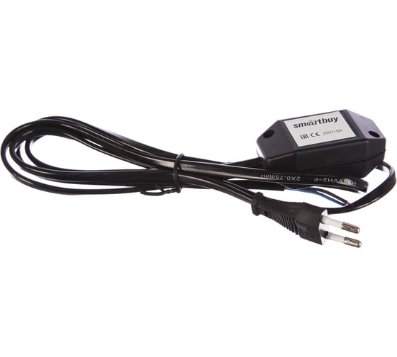 Изображение товара Шнур с плоской вилкой и диммером Smartbuy 1,7 метра черный ШВВП 2х0,75мм2 SBE-06-P07-b
