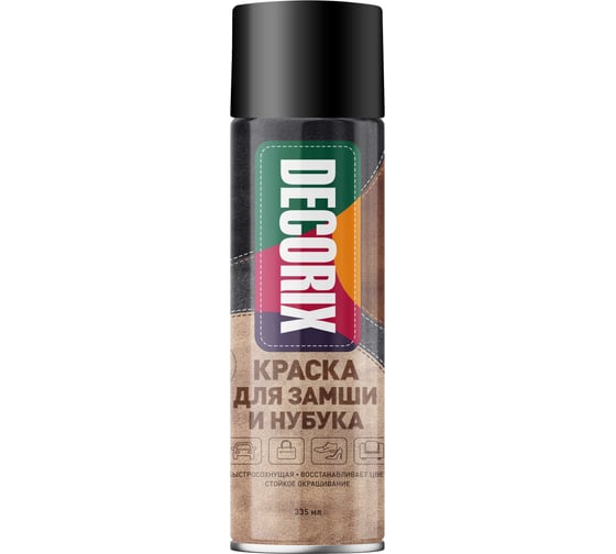Изображение товара Аэрозольная краска для замши и нубука Decorix черная, 335 мл 0127-03 DX