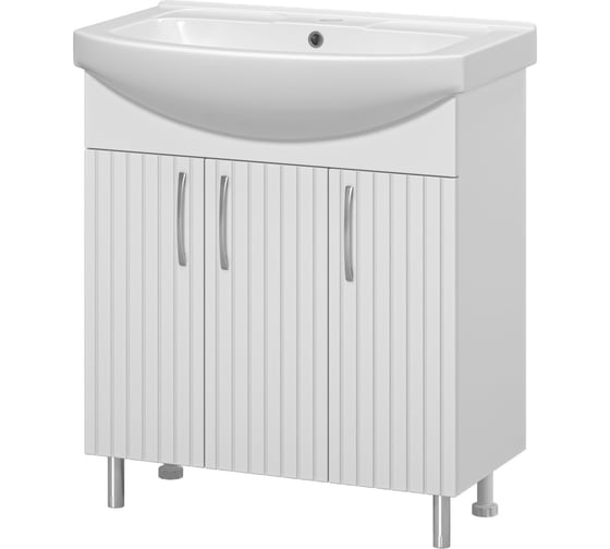 Изображение товара Тумба с раковиной Misty изео 75 напольная, прямая, белая эмаль УТ000015763