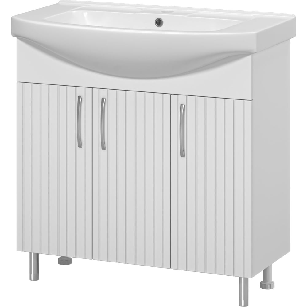 Изображение товара Тумба с раковиной Misty изео 85 напольная современная белая эмаль