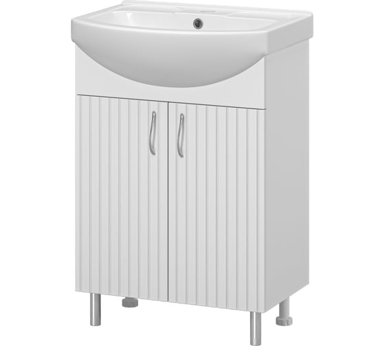 Изображение товара Тумба с раковиной Misty изео 60 напольная, прямая, белая эмаль УТ000015756