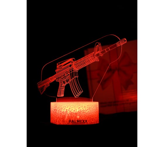Изображение товара Светодиодный ночник 3d светильник PALMEXX led rgb 7 цветов (ружье) PX/LAMP-040