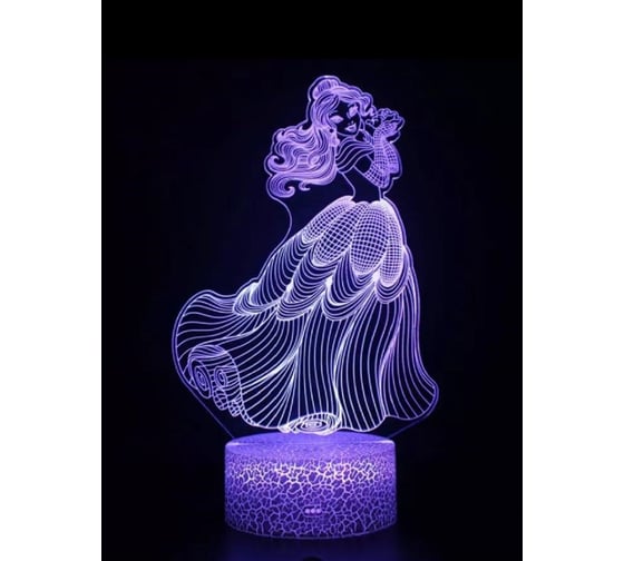 Изображение товара Светодиодный ночник 3d светильник PALMEXX led rgb 7 цветов (принцесса) PX/LAMP-036