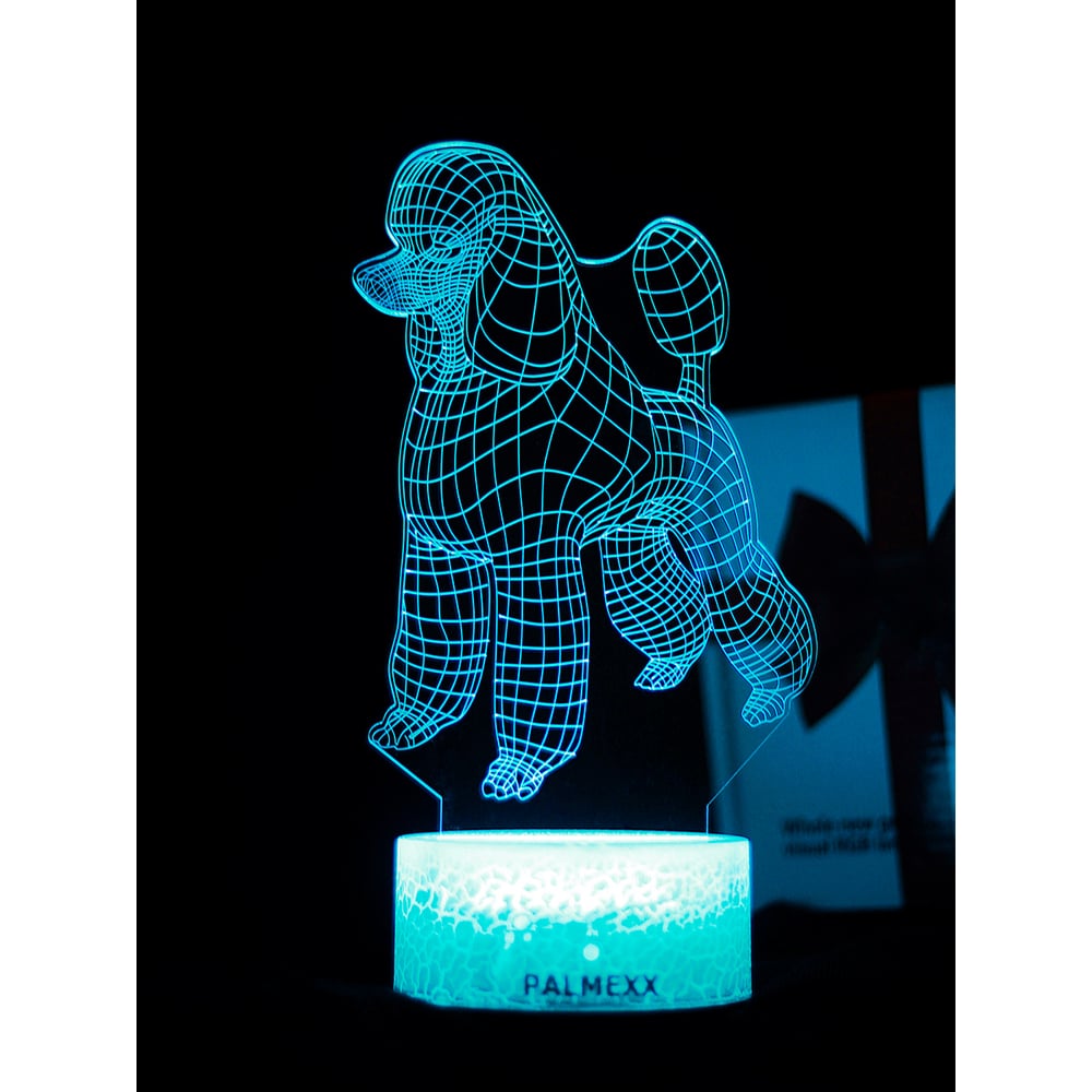 Изображение товара Светодиодный ночник 3d светильник PALMEXX led rgb 7 цветов (пудель) PX/LAMP-033