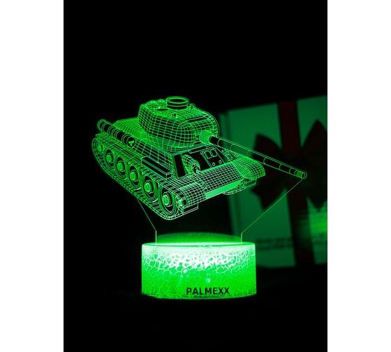 Изображение товара Светодиодный ночник 3d светильник PALMEXX led rgb 7 цветов (танк) PX/LAMP-030