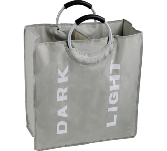 Изображение товара Корзина для белья FIXSEN FX-1021 с алюминиевыми ручками, 58л, серая 1021