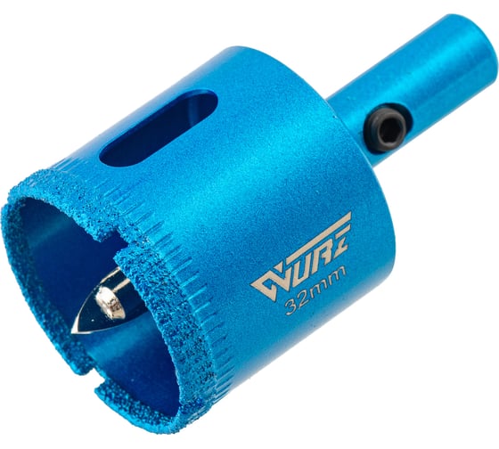 Изображение товара Коронка алмазная с центрирующим сверлом по керамике и стеклу 32 мм WURZ 92032