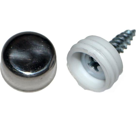 Изображение товара Крепеж номерного знака DolleX с заглушкой-колпачком, хром KNS-01