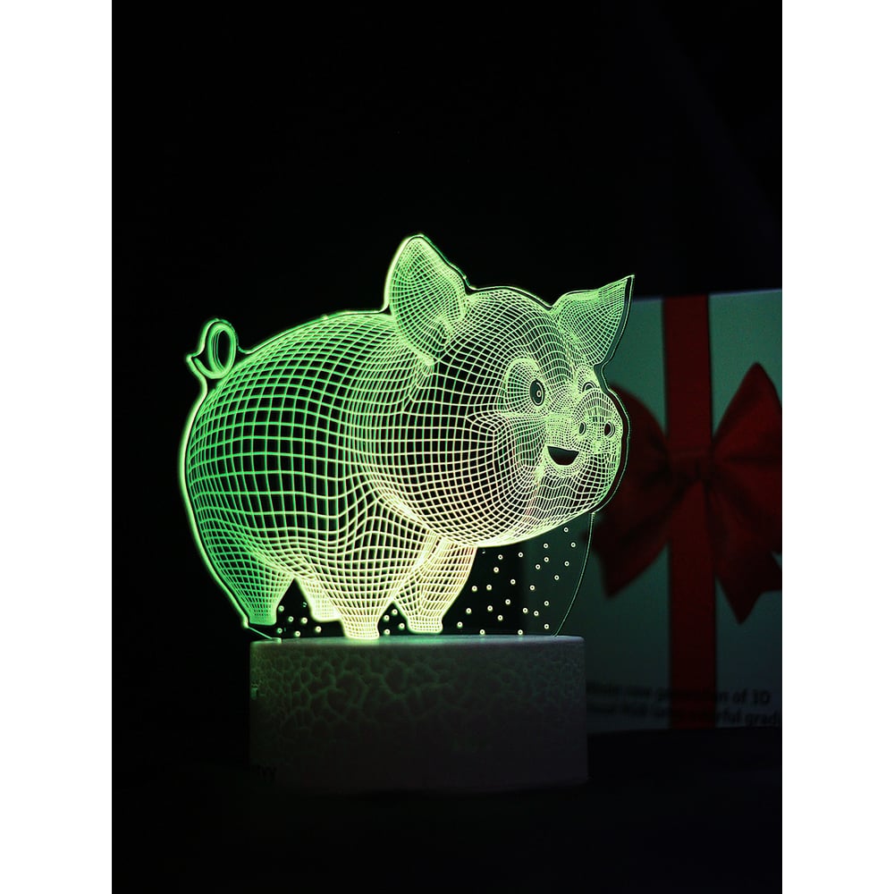 Изображение товара Светодиодный детский ночник поросенок PALMEXX RGB 7 цветов PX/LAMP-020