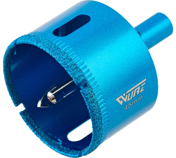 Изображение товара Коронка алмазная с центрирующим сверлом по керамике и стеклу 45 мм WURZ 92045