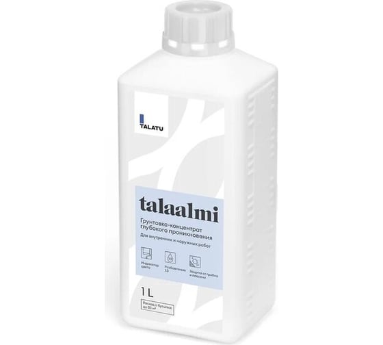 Изображение товара Грунтовка-концентрат TALATU глубокого проникновения talaalmi 1 л, 270904