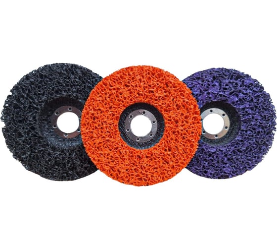 Изображение товара Диск Коралловый зачистной Vitatools 115 мм 3шт (Фиолетовый, Черный, Оранжевый) C-115-Pur-Blak-Or