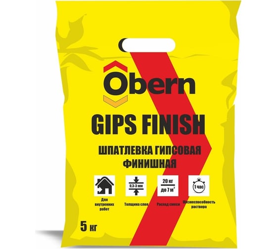 Изображение товара Финишная шпаклевка Obern GIPS FINISH 5кг 24083