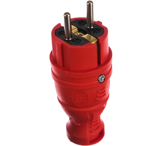 Изображение товара Каучуковая вилка ЭРА V8REDIP44 з/з, прямая, 16A, IP44, красная Б0044547