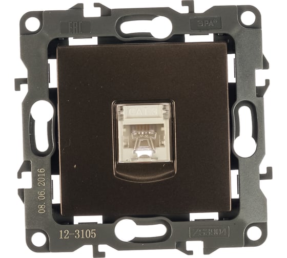 Изображение товара Телефонная розетка ЭРА 12310513 RJ11, IP20, Эра12, бронза Б0019343