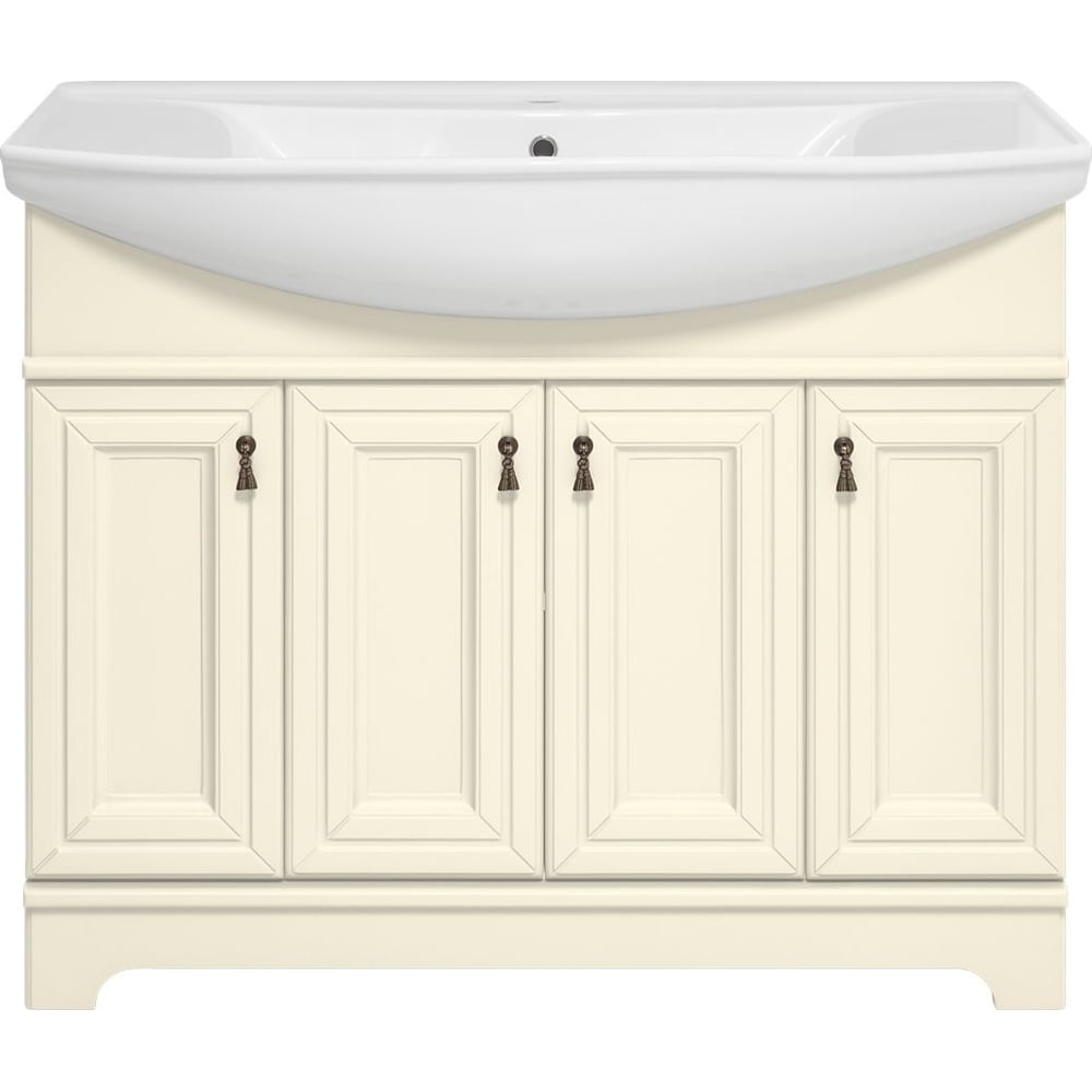 Изображение товара Тумба с раковиной Misty Лувр 105 слоновая кость современный стиль