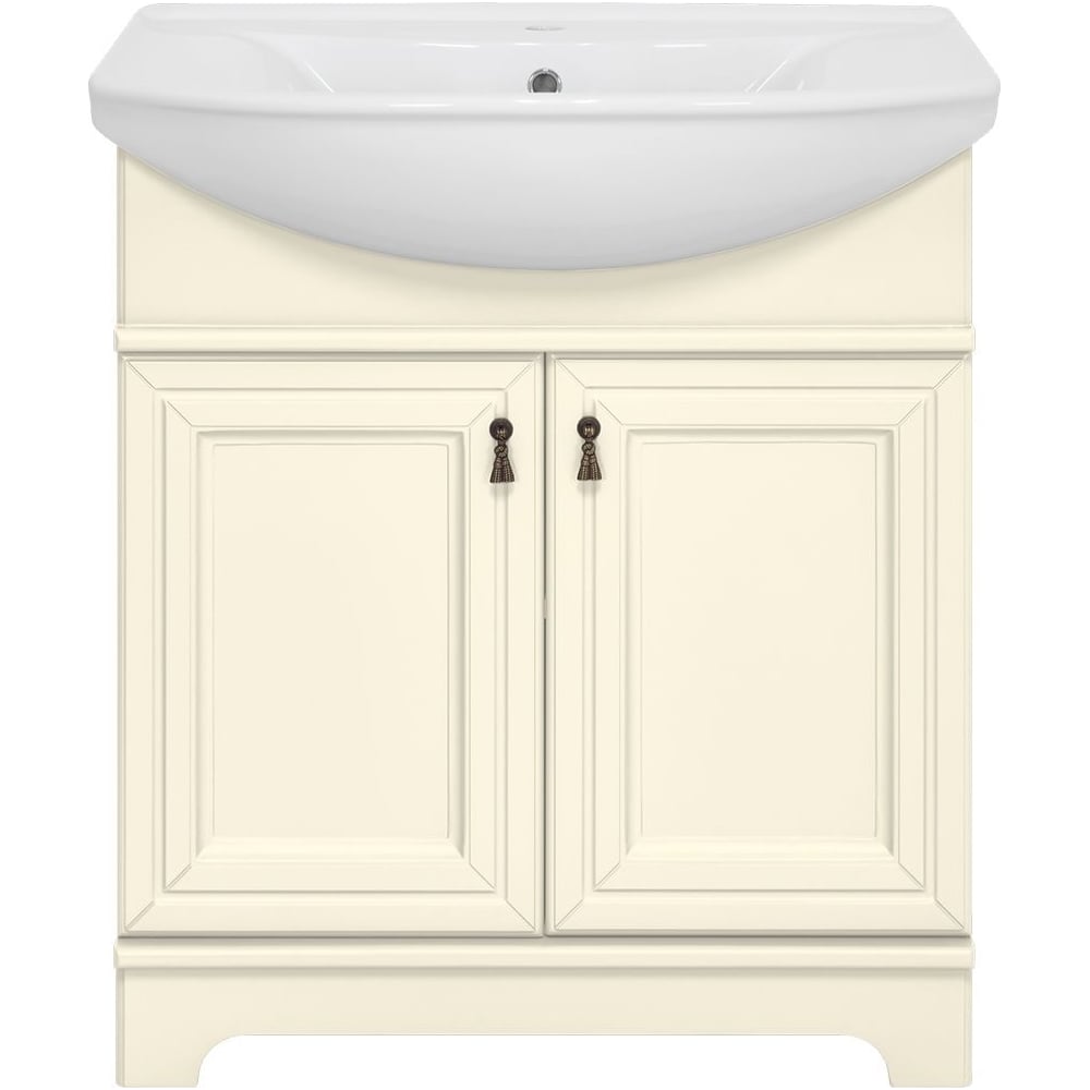 Изображение товара Тумба с раковиной Misty Лувр 85 слоновая кость современная ванная