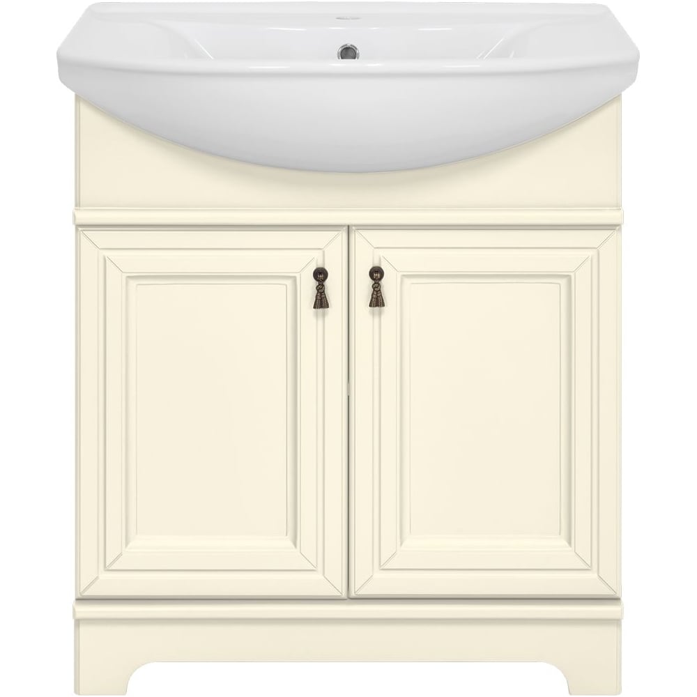 Изображение товара Тумба с раковиной Misty Лувр 75 слоновая кость для современной ванной