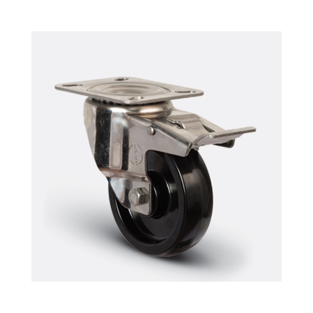 Изображение товара Поворотное промышленное колесо с тормозом EMES EM01BKB100X30FSS