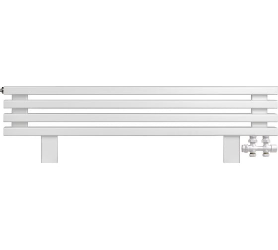 Изображение товара Горизонтальный радиатор c нижним подключением с ножкам, Compact Gorizont VZ 1000-63-04 секции GVR, RAL 9016 матовый белый ARBIOLA 257769