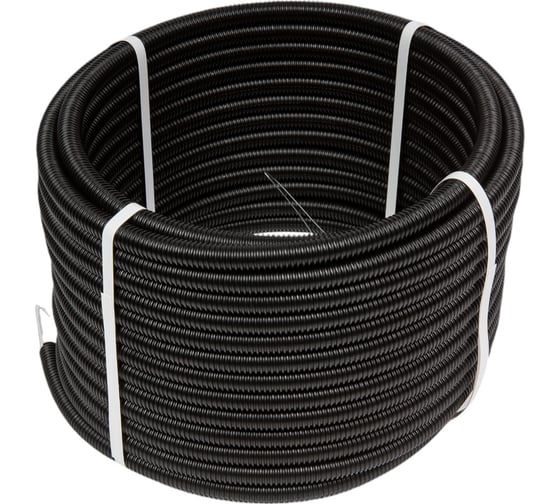 Изображение товара Гофрированная труба ПНД "Азимут"d 16 черная, с зондом (25м) ООО 00000001297