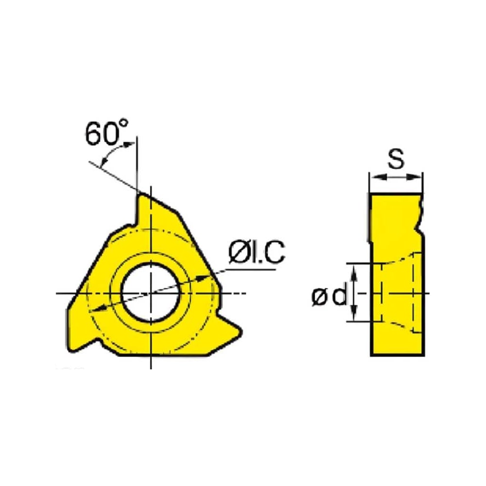 Изображение товара Пластина RT16.01w-3.00gm YBG205 ZCC-CT для нарезания резьбы 10 шт