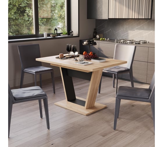 Изображение товара Обеденный стол ТриЯ Гавана Тип 1 дуб крафт золотой/черный 223688