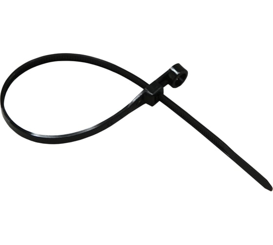 Изображение товара Нейлоновая стяжка под винт REXANT 200x4,3мм, черная 100 шт/уп 07-0205