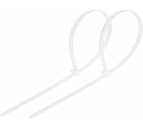 Изображение товара Нейлоновая кабельная стяжка REXANT 400x7,6мм, белая 100 шт/уп 07-0400-8