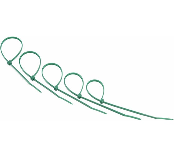 Изображение товара Нейлоновая кабельная стяжка REXANT 200x3,6мм, зеленая 25 шт/уп 07-0203-25