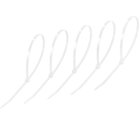 Изображение товара Нейлоновая кабельная стяжка REXANT 400x4,8мм, белая 25 шт/уп 07-0400-25