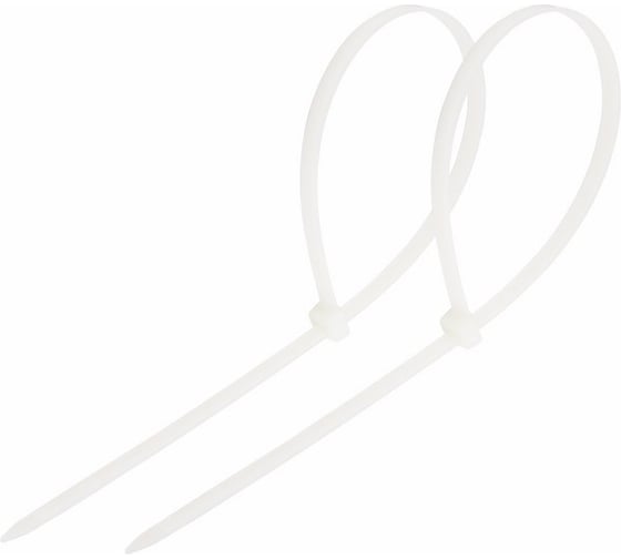 Изображение товара Нейлоновая кабельная стяжка REXANT 200x4,8мм, белая 100 шт/уп 07-0200-5