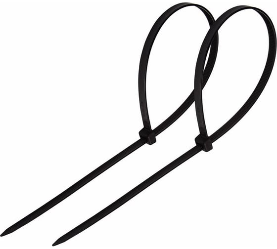 Изображение товара Нейлоновая кабельная стяжка REXANT 400x7,6мм, черная 100 шт/уп 07-0401-8