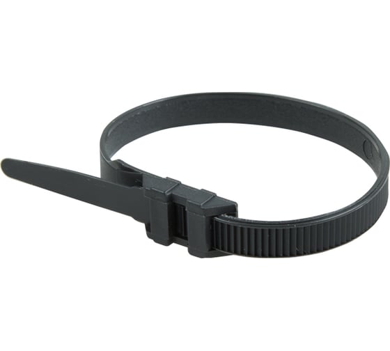 Изображение товара Нейлоновая стяжка для СИП с горизонтальным замком REXANT 260x9,0мм, черная 100 шт 07-0269