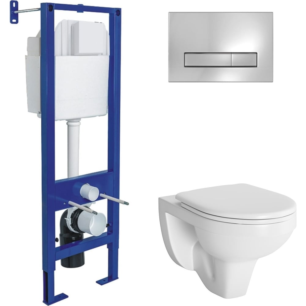 Изображение товара Комплект для монтажа подвесного унитаза Berges atom line с сиденьем и инсталляцией