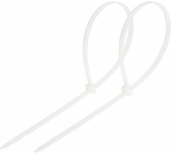 Изображение товара Нейлоновая кабельная стяжка REXANT 250x4,8мм, белая 100 шт/уп 07-0250-5