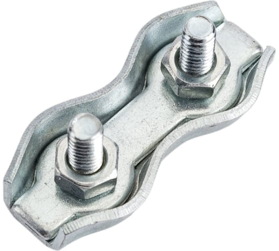 Изображение товара Двойной зажим для стальных канатов BEFAST duplex, цинк, 6 мм, 2 шт. DU62S