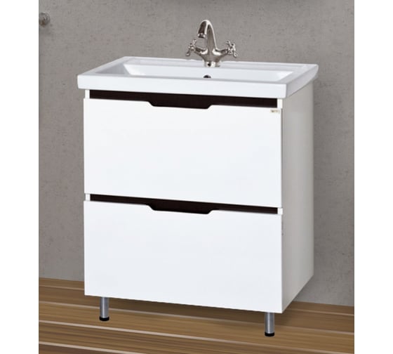 Изображение товара Тумба с раковиной Misty лайм 70 комбинированная, с 2 ящиками УТ000001175